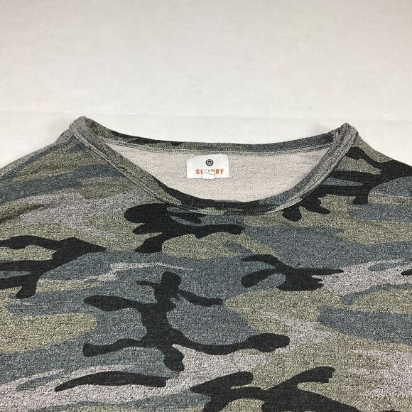 Sundry Womens Sweatshirt Camouflage Long Sleeve Oversized Pullover Size 1 SMALL - Picture 2 of 10